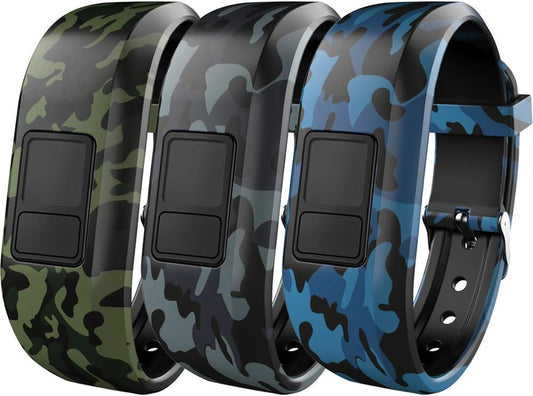 Ibrek for Garmin Vivofit Jr/Jr 2/3 Bands, Silicon Adjustable Camo Replacement Watch Bands for Kids Boys Girls Small Large(No Tracker)  iBREK   