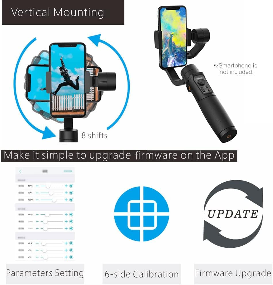 Dsfen Isteady Mobile+ 3-Axis Handheld Gimbal Stabilizer Auto-Tracking Motion Time Lapse Panoramic Photography Zoom Control Max. Payload 280G Replacement for 13/12/11/X Pro Max 8 Smartphones  dsfen   