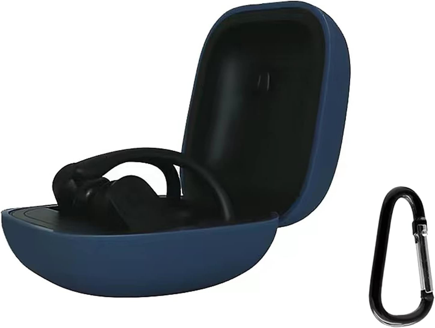 Powerbeats Pro Case Cover, VAEKNVG Soft Silicone Case for Beats Powerbeats Pro Wireless Earbuds Shockproof Protective Earbuds Case with Carabiner Accessories(Red)  VAEKNVG Blue  