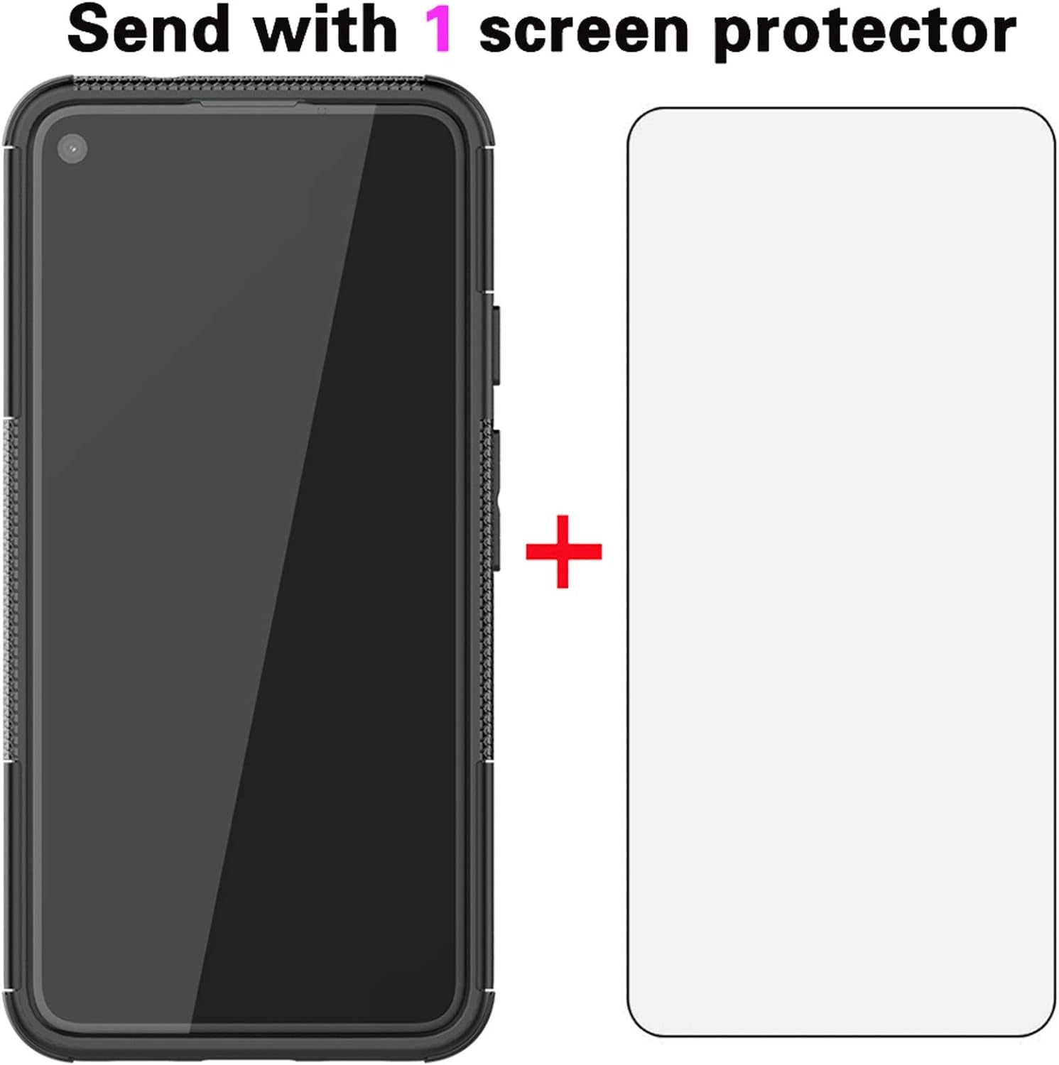 Phone Case for Google Pixel 4A 5G 6.2 with Tempered Glass Screen Protector Cover and Stand Kickstand Hard Rugged Hybrid Cell Accessories Pixel4A5G UW Pixel4A 5G Pixle A4 G5 Pixle 4A5G Cases Men Black  Asuwish   