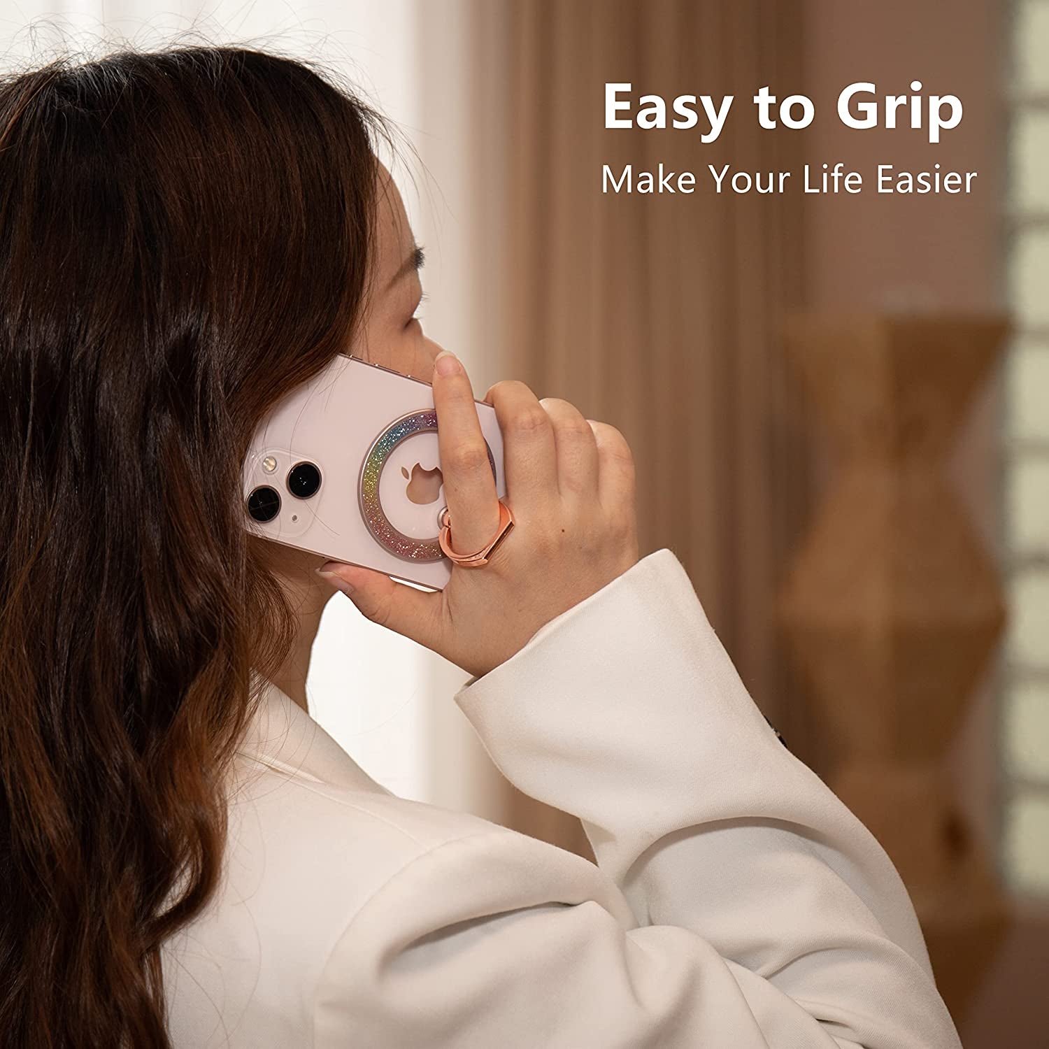 Mindsky Magnetic Phone Ring Holder for Iphone 14 13 12 Magsafe Accessories Adjustable Finger Phone Ring Grip【Removable When Wireless Charging】  Mindsky   