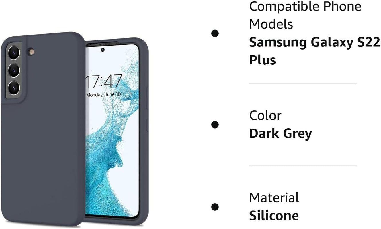 DEENAKIN for Samsung Galaxy S22 plus Case Silicone,Silky Smooth Flexible Gel Rubber Bumper Cover with Soft Microfiber Lining Slim Fit Protective Phone Case for Samsung Galaxy S22 plus Dark Grey  DEENAKIN   