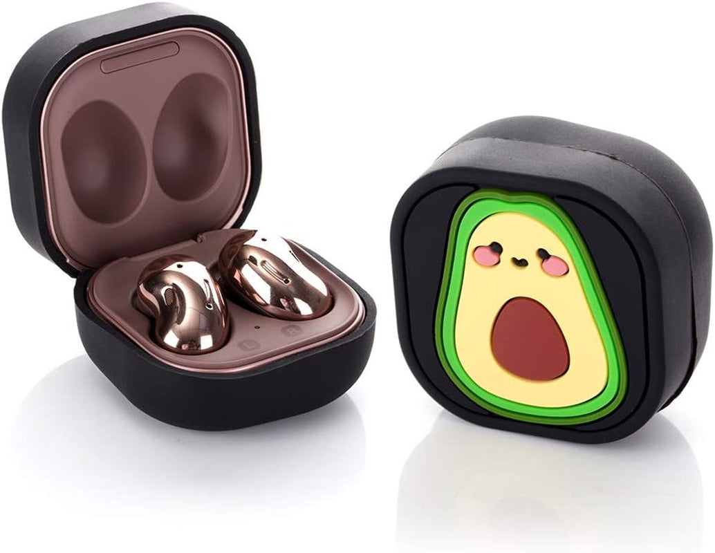 Fit Designed for Samsung Galaxy Buds2 Pro (2022) /Galaxy Buds 2 (2021) /Galaxy Buds Live (2020) /Galaxy Buds Pro (2021), Suublg Silicone Charging Case Protection Cover with Keychain (Estones)  Suublg Avocado  