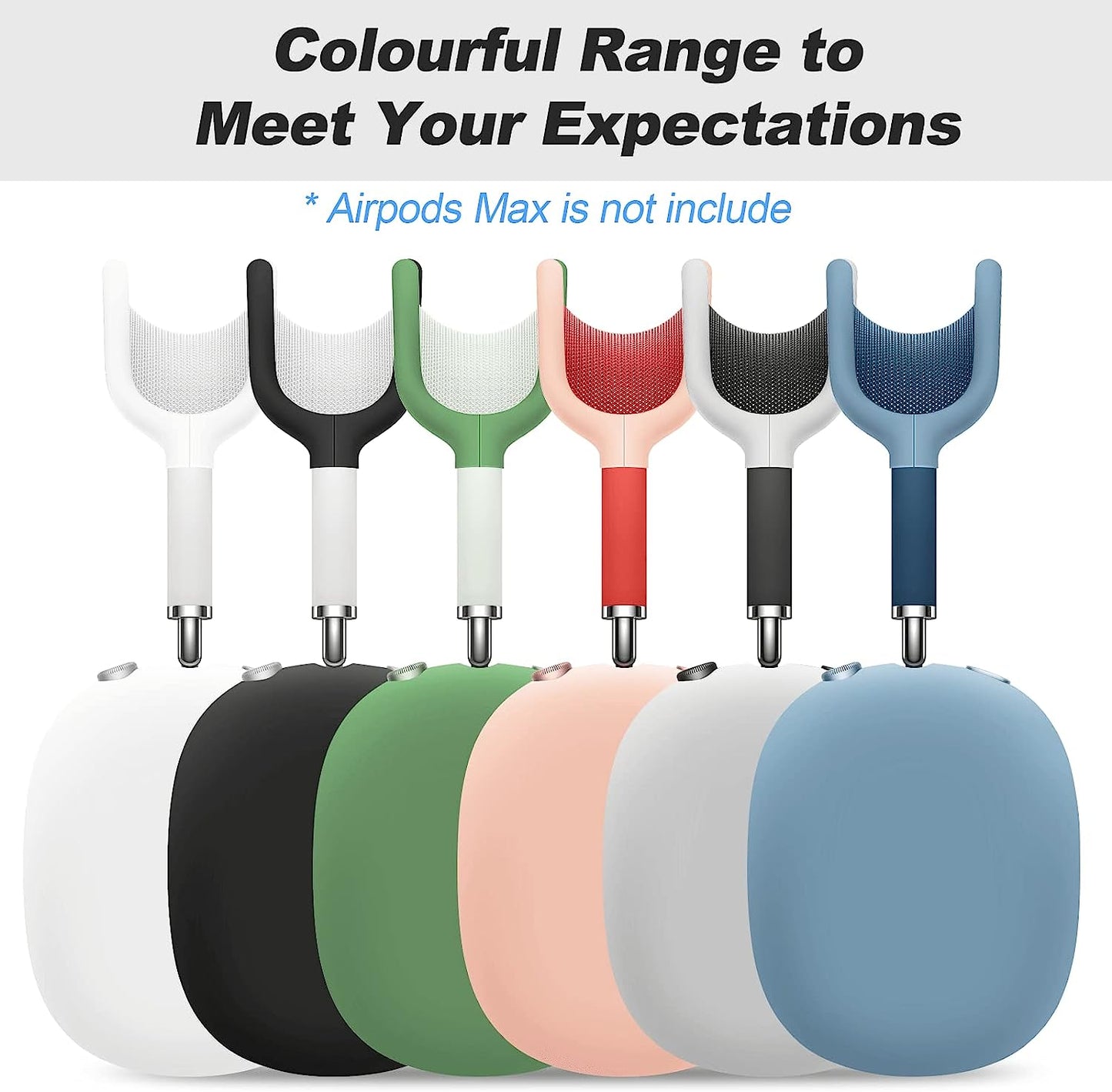 Vsagier Silicone Case for Airpods Max Headphones, Scratch-Resistant Earcup Caps and Headband Cover for Airpods Max, Airpods Max Accessory Skin Case,(Light Pink)  Vsagier   