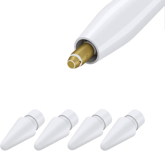 Replacement Tips Compatible with Apple Pencil 2 Gen Ipad Pro Pencil, Logitech Crayon Digital Pencil - Apple Pencil Ipencil Nib for Ipad Apple Pencil 1 St/Pencil 2 Gen White 4 Pack  Reeyear   