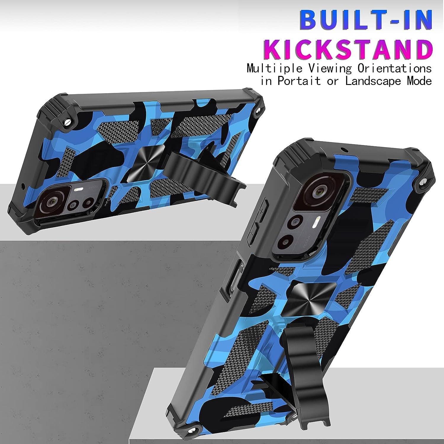 Ysnzaq Outdoor Camouflage Case for Xiaomi 12T 6.67", Heavy Duty Shockproof Protection with Magnetic Bracket Phone Cover for Xiaomi 12T/12T Pro/Redmi K50 Ultra MC Army Green  Ysnzaq   