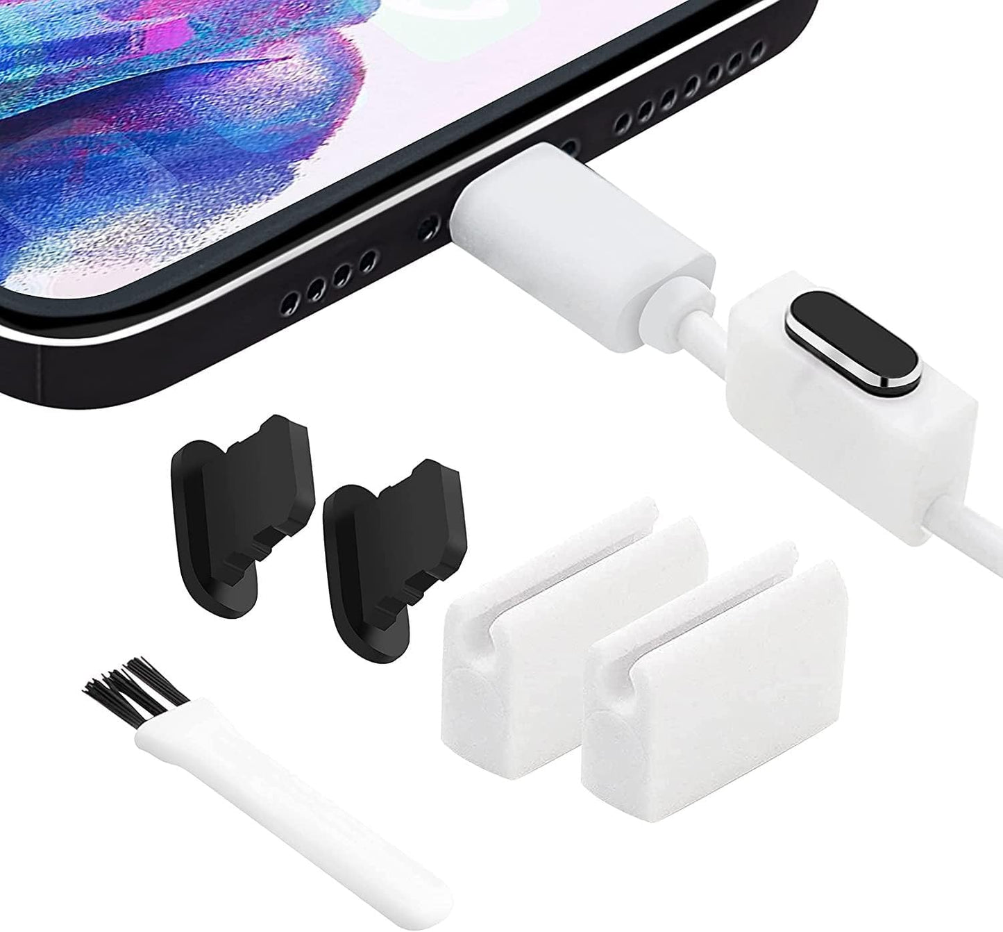 2 Pack anti Dust Plugs for Iphone 14 Pro Max 13 11 12 Mini Dust Cover 8 Pin Dust Plug Charging Port Plugs for Iphone Xs XR X 8 7 plus SE Airpods Ipad Mini Air Black  KAEZDD   