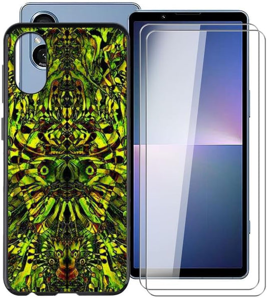 WIMSPEED Shockproof Phone Case for Sony Xperia 5 V (6.1") + 2 Pack Tempered Glass Protective Film, Slim Soft Silicone Shell anti Scratch TPU Cover for Sony Xperia 5 V - Green Goblin  WIMSPEED   