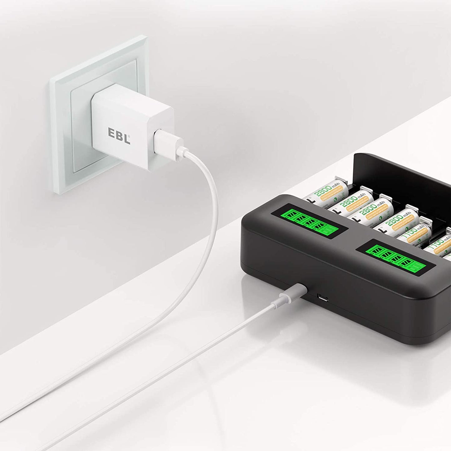 EBL USB Wall Charger, 5V 2.1A Charger Adapter(Model: M5129) for EBL Charger Power Supply (Model: C9008 C9010N 6828 FY-408 FY-409 6201) and Iphone, Galaxy, HTC, LG, Table, Motorola and More  EBL   