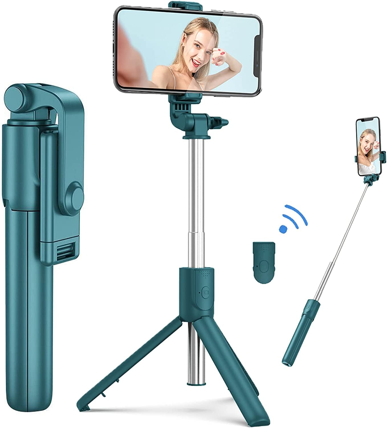 [2021 Upgraded] MQOUNY Selfie Stick, Handheld Tripod with Detachable Wireless Remote and Tripod Stand Compatible with Iphone 12 11 Pro Xs Max Xr X 8 7 6 Plus, Android Samsung Smartphone  MQOUNY Dongguan Manxin Electronic Technology Co. , Ltd.   