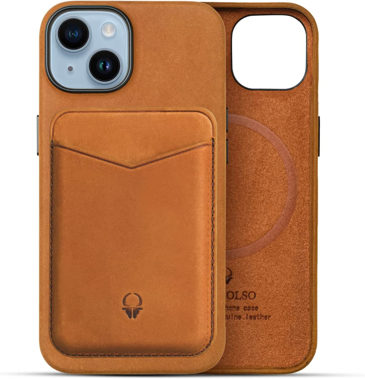 Donbolso Iphone 14 Pro Max Case Leather + Wallet Bundle - Apple Iphone Case in Vintage Black - Compatible with Magsafe - Lip Screen Protection - Elegant Leather Soft Grip - Strong Magnetic Phone Cases  DONBOLSO Vintage Brown iPhone 14 Case + Wallet 