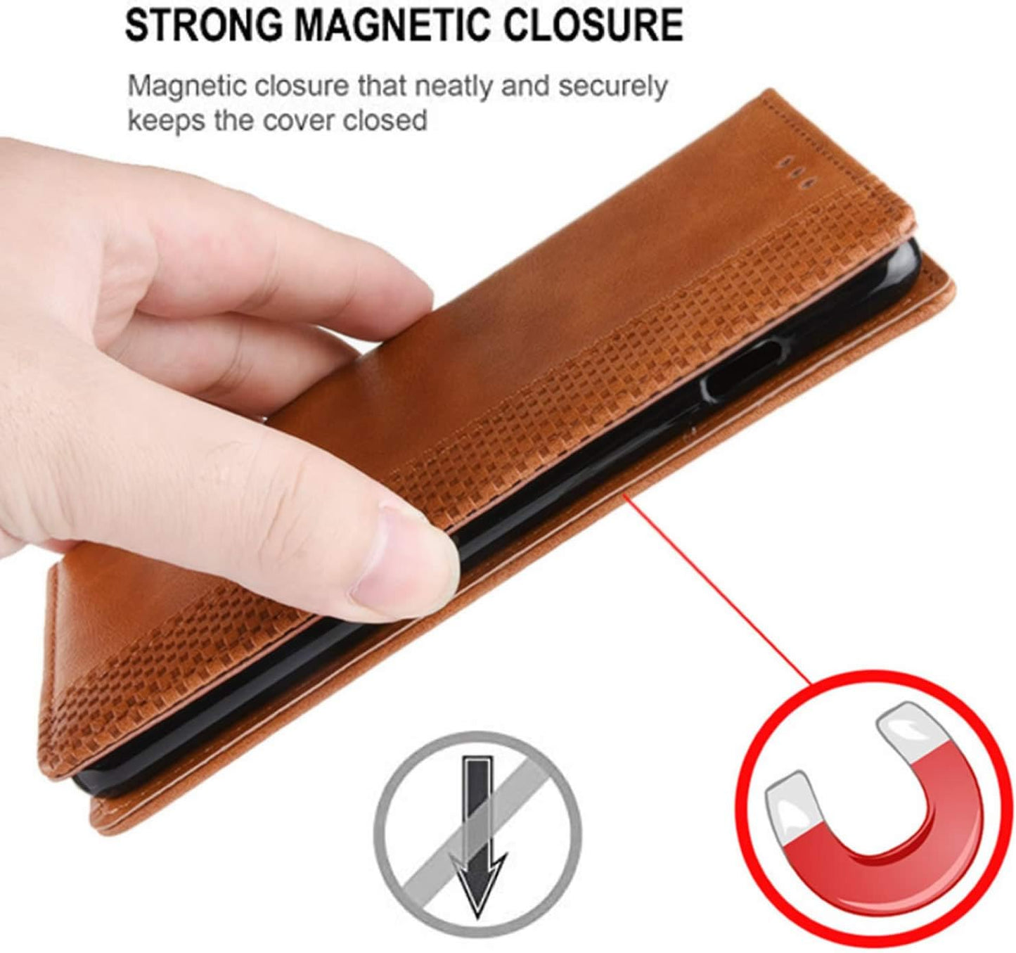 Hualubro LG G8 Thinq Case, LG G8 Case, Retro PU Leather Full Body Shockproof Wallet Flip Case Cover with Card Slot Holder and Magnetic Closure for LG G8 Thinq Phone Case (Brown)  HualuBro   