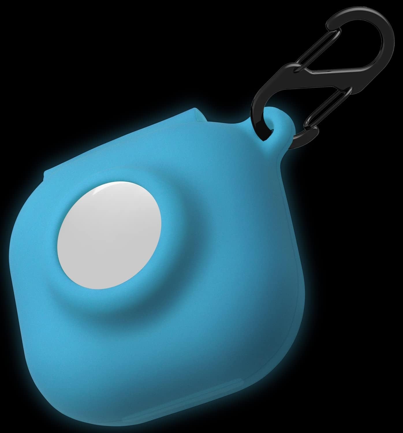 Geiomoo 2 in 1 Silicone Case Compatible with Beats Fit Pro and Air Tag, Protective Cover with Carabiner (Navy Blue)  Geiomoo Luminous Blue  