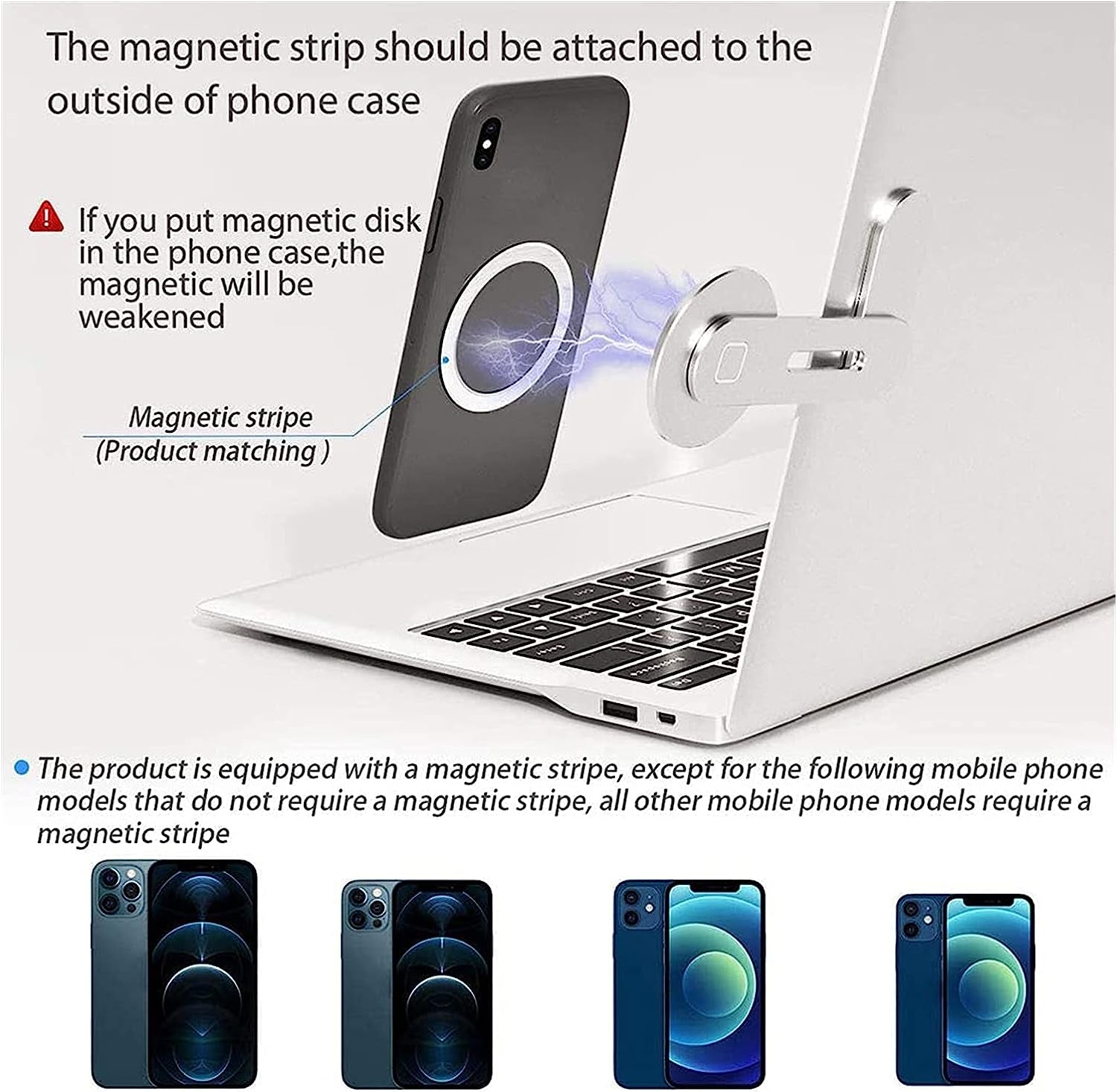 EPANO Laptop Cooling Pads Magnetic Suction Laptop Extension Stand Phone Mount, Aluminum Bracket Holder, Foldable Easy Install, Laptop Side Mount Compatible with 9-17 Inch Laptops (Size : Small)  EPANO   