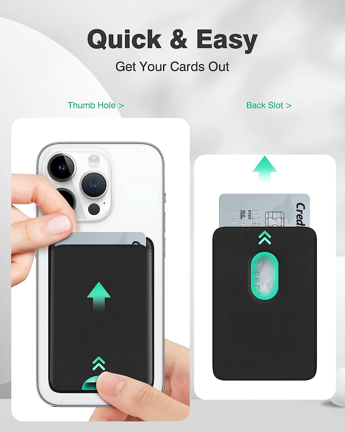 Dlinda 2-Pack Iphone Wallet Magsafe Card Holder, Detachable Leather Wallet with Magsafe for Apple Iphone 14 Pro Max/14 Plus/14 Pro/14, Iphone 13 / Iphone 12 Series, Midnight & Midnight  Dlinda   