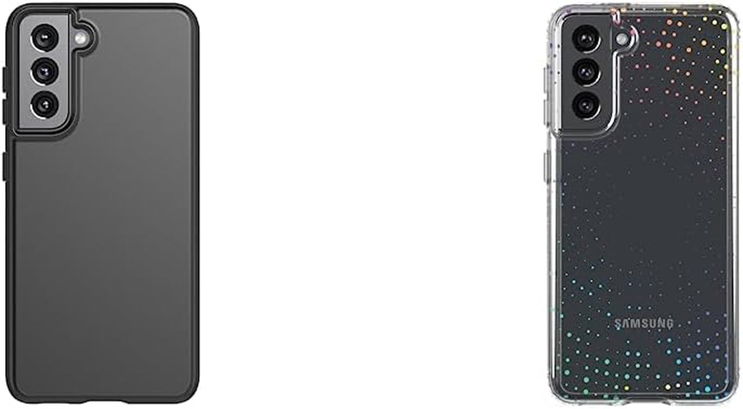 Tech21 Evoslim Phone Case for Samsung S21 5G - 8 Ft. Drop Protection, Charcoal Black  tech21 Charcoal/ Black Evo Slim+ Sparkle Case Galaxy S21 5G
