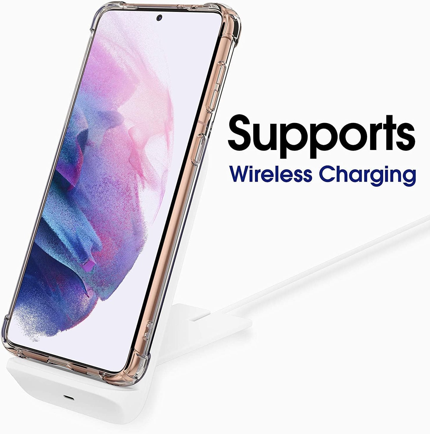 Galaxy S21 Case Crystal Clear Shockproof Bumper Protective Cell Phone Cover for Samsung Galaxy S21 5G Hybrid Design Hard PC Back with Flexible TPU Frame Slim Fit Skin for Men Women Boy Girl 4 Corners  KIOMY   