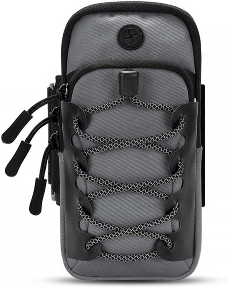 Mioyoow Running Armband,Reflective Waterproof Phone Running Holder with Headphone Jack Design for Walking,Hiking,Biking,Jogging  MiOYOOW gray below 7"  