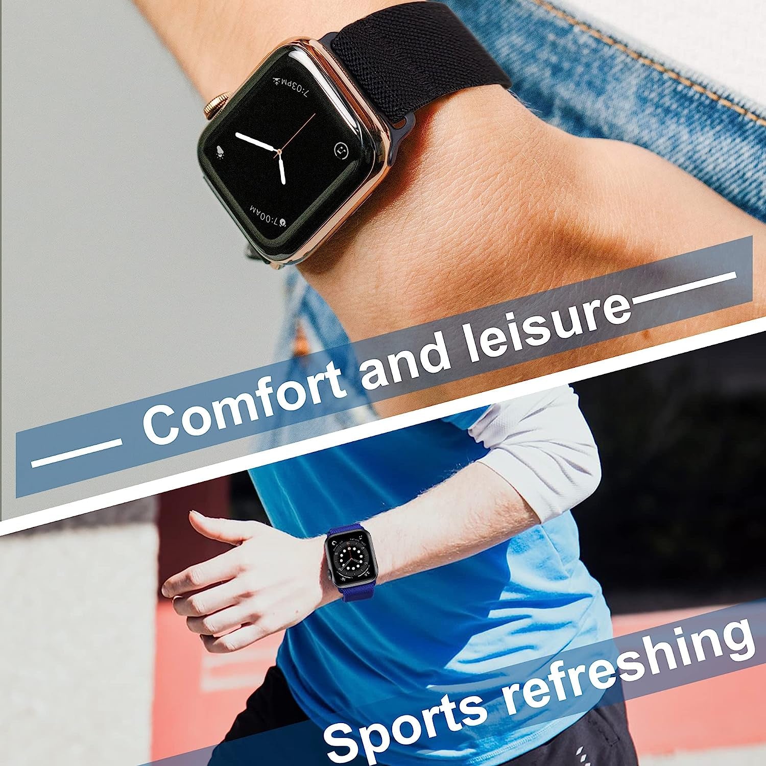 Lace Braided Solo Loop Lace Stretch Nylon Elastic Strapcompatible with Apple Watch Band 38Mm 40Mm 41Mm 42Mm 44Mm 45Mm 49Mm for Men and Women Iwatch Series Ultra SE 8 7 6 5 4 3 2 1, 8 Packs  EOGKJ   