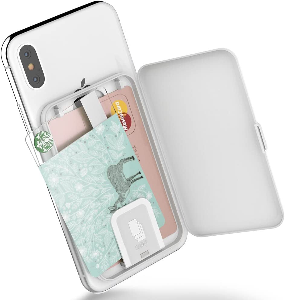 Sinjimoru Secure Magnetic Wallet as Phone Grip Stand for Magsafe Wallet, Cell Phone Wallet Stick on with Phone Kickstand & Phone Grip Holder for Iphone 12/13 and 14 Series. M-Card Zip Black  Sinjimoru Co.Ltd Card Zip White Adhesive wallet 