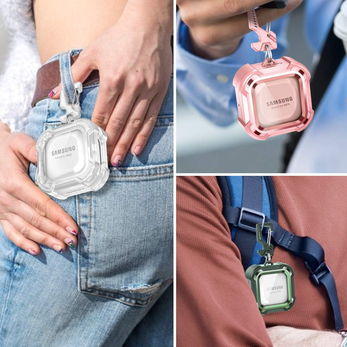 Dexnor Compatible with Samsung Galaxy Buds 2 Pro Case(2022)/Galaxy Buds 2 Case(2021)/ Galaxy Buds Live Case(2020)/ Galaxy Buds Pro Case(2021) Clear Hard PC & Silicone 360 Full Body Case - Crystal  Dexnor   