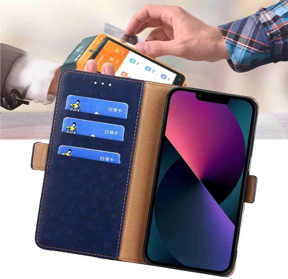 Cyr-Guard Phone Cover Wallet Folio Case for LG V30, Premium PU Leather Slim Fit Cover for LG V30, Good Touch, Blue  Cyr-Guard   