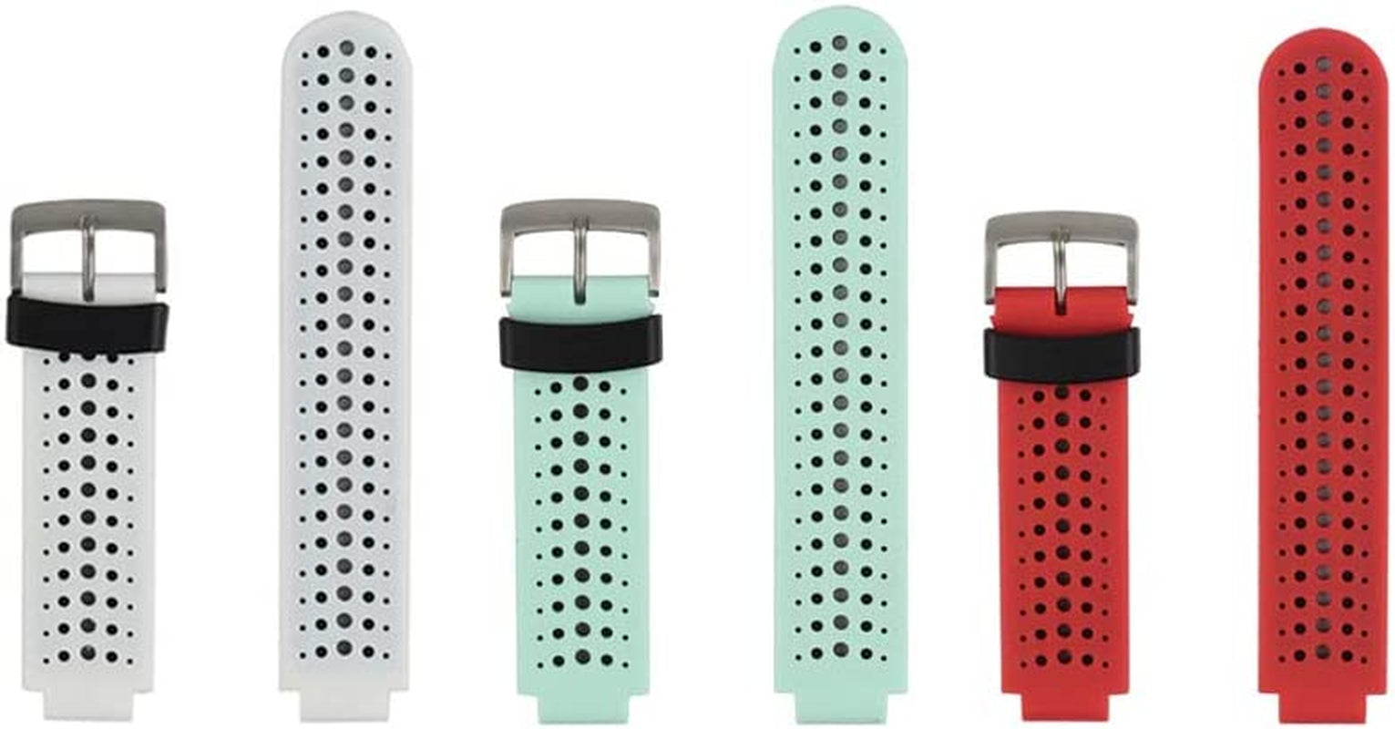 Replacement for Garmin Forerunner 235 / Garmin Approach S20 S5 S6 Watch Band Accessory, Adjustable Silicone Solid&Pattern Strap Wristband for Forerunner 220/230/620/630/735Xt/235Lite…  kiugi 3 Pack-Solid-Style B  