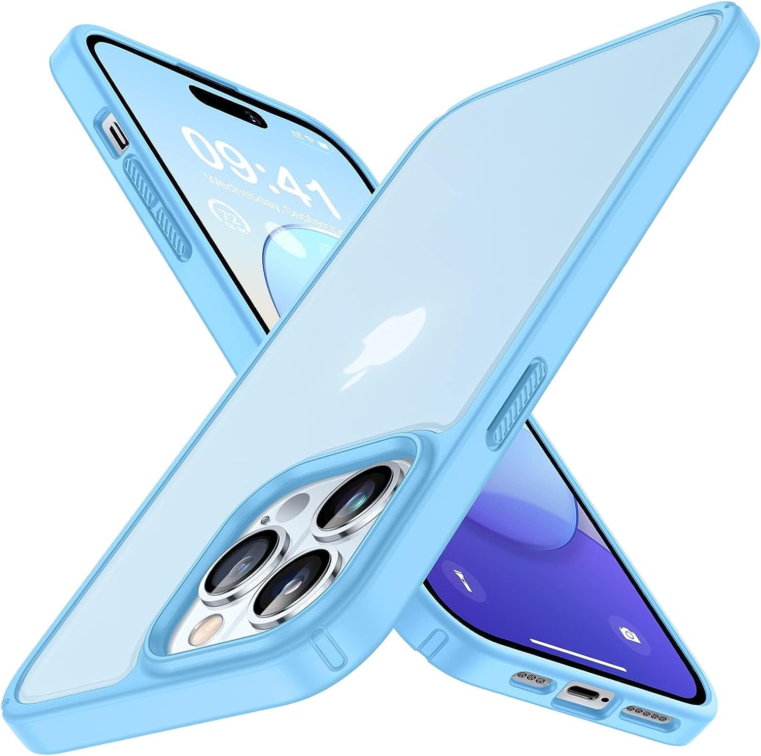 Simtect Ultra Clear Designed for Iphone 14 Pro Max Case, [Non-Yellowing] [10 FT Military Drop Protection] Slim Fit yet Protective Shockproof Bumper with Airbag Phone Case Cover 6.7 Inch- Crystal Clear  Simtect K-Translucent Blue Iphone 14 Pro Max 