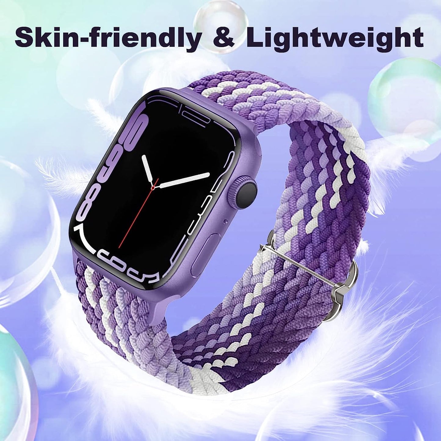 Braided Bands Compatible with Apple Watch Band 38Mm 40Mm 41Mm 42Mm 44Mm 45Mm 49Mm for Women Men,Stretchy Braided Solo Loop Apple Watch Band for Iwatch Series 8 7 6 5 4 3 2 1 Ultra SE  DOBSTFY   