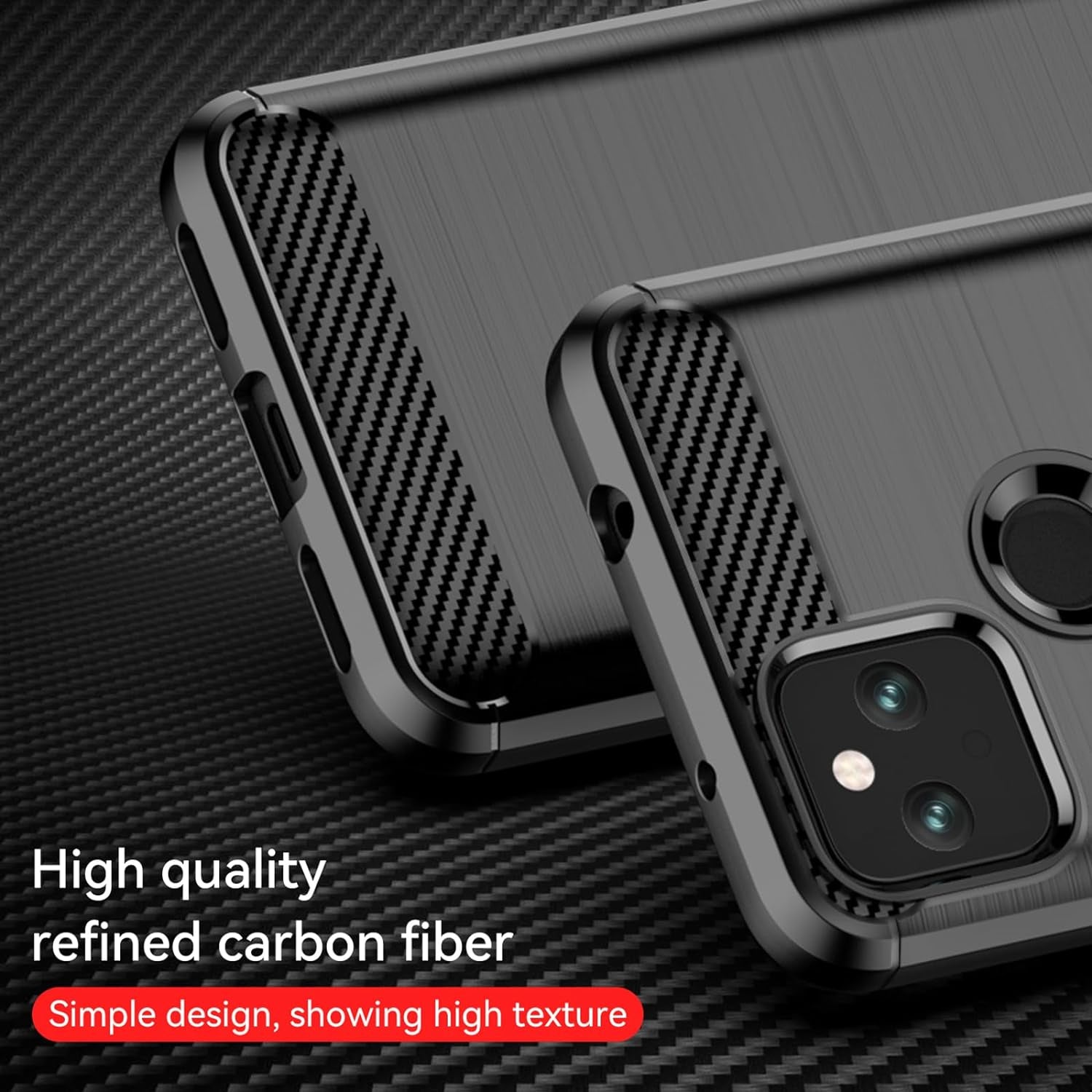 EUAGVQY for Pixel 4A 5G Google 4A 5G Case Carbon Fiber Soft TPU Anti-Slip Durable Lightweight Protective Phone Cover for Google Pixel 4A 5G（Black）  EUAGVQY   