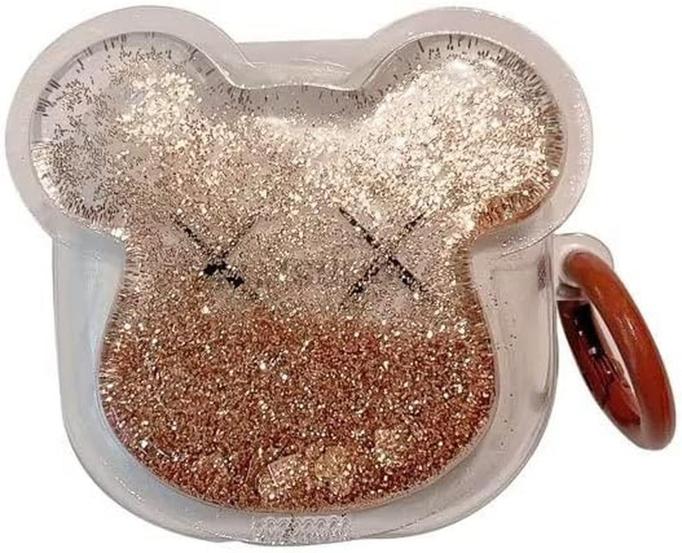 Case for Samsung Galaxy Buds Pro Case/Galaxy Buds 2 Case/Galaxy Buds Live Case, Shockproof Protective Samsung Earbuds Case Cover with Keychain for Women Girls (Cartoon Kawaii)  Angelcityus Quicksand Bear  