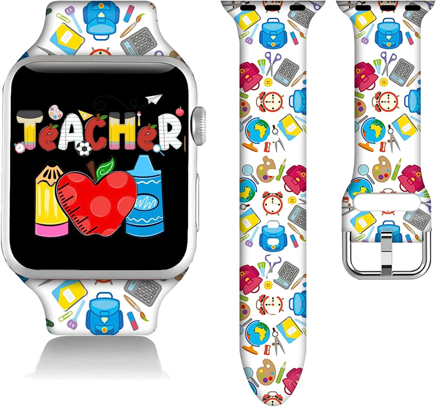 Teacher Appreciation Gifts Nurse Decorations Wristband Straps for Rainbow Apple Watch Band 38Mm/40Mm/41Mm/42Mm/44Mm/45Mm Soft Silicone Pride Watch Band Strap for Apple Smart Watch Series 7 6 5 4 3 2 1 SE.  DGDGDG Teacher Supplies Gifts 38mm/40mm/41mm 