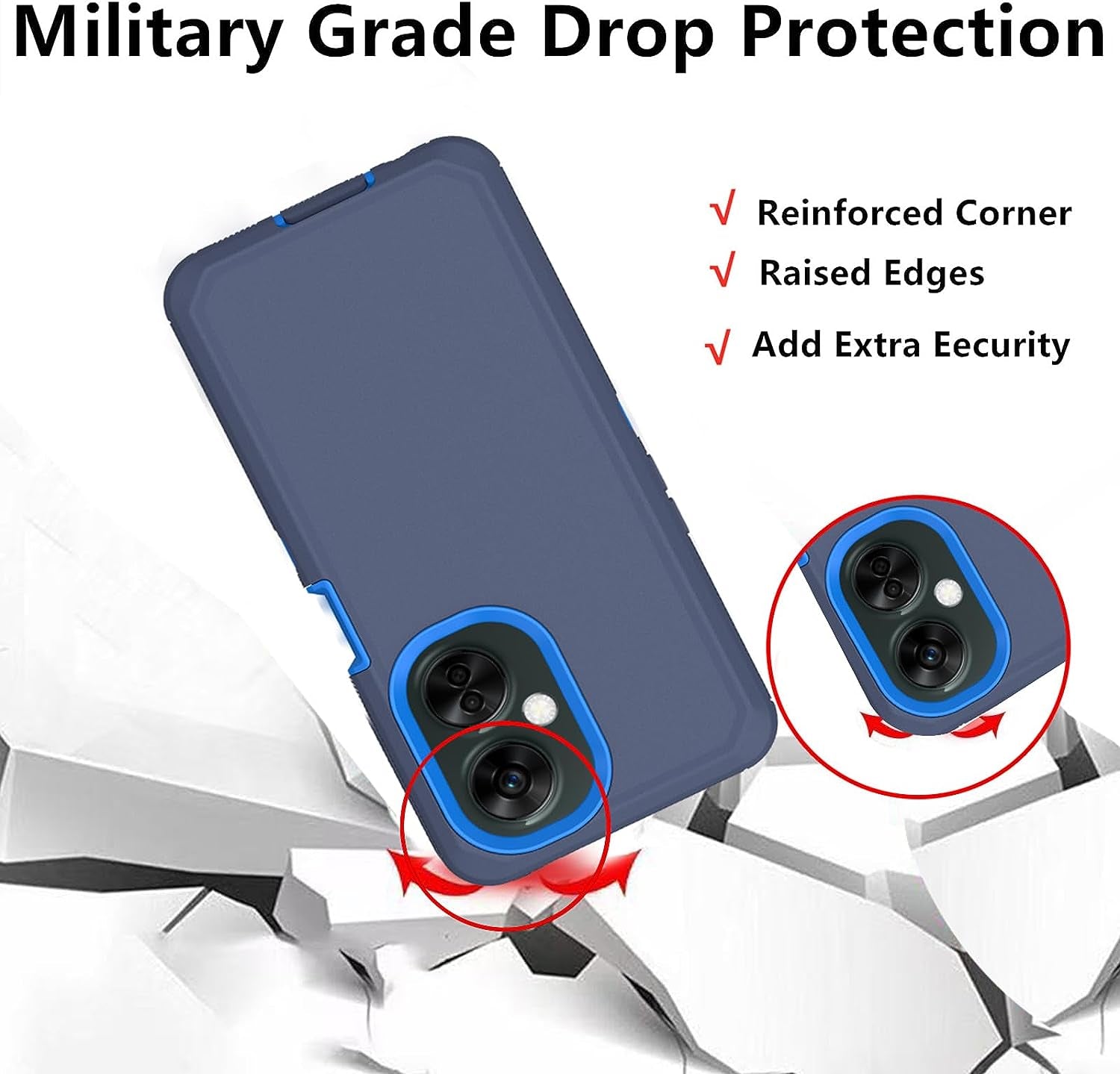 AZSXLG for Oneplus Nord N30 5G Case, Defender Case Heavy Duty Shockproof Dustproof 3 in 1 Rugged Protective Phone Cover for Oneplus Nord N30 (Blue)  AZSXLG   