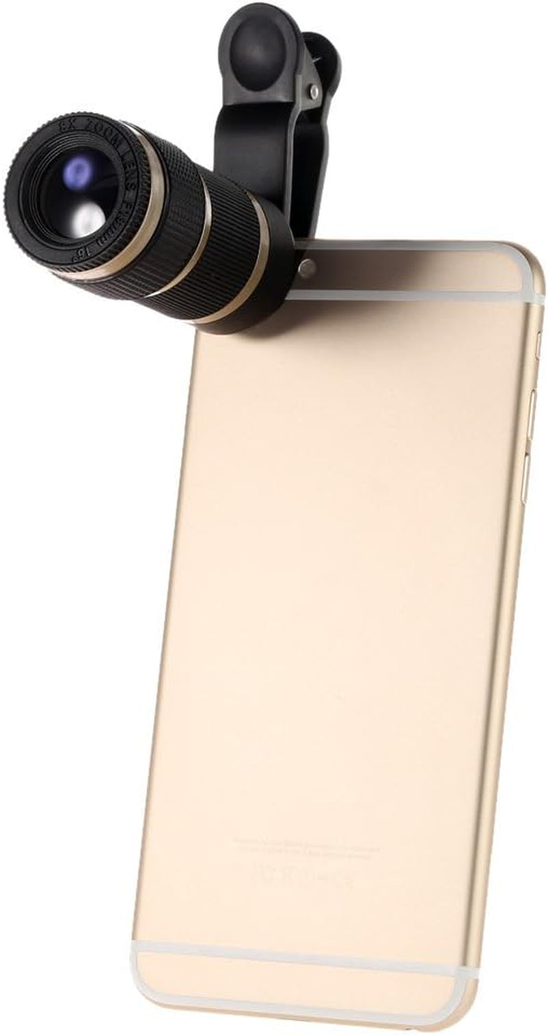 8X Zoom Universal Mobile Phone Lens Clip+Fisheye+Wide Angle+Macro Telephoto Camera Telescope Lens for Iphone Samsung Smartphone  China   
