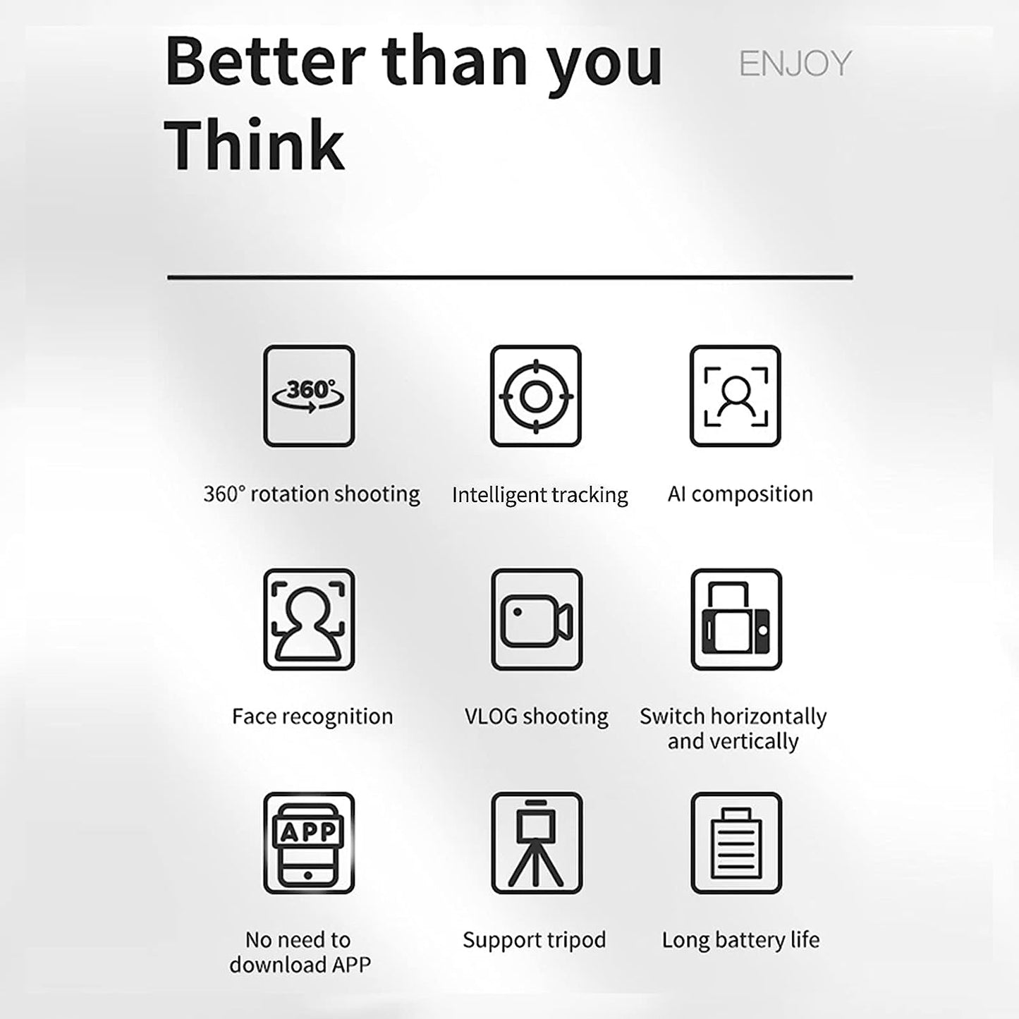 Dsfen Smart Tracking Phone Holder 360° Rotation Auto Face Tracking Cell Phone Tripod Stand Gimbal No App Battery Operated for Video Shooting Live Streaming Vlog Selfie  dsfen   