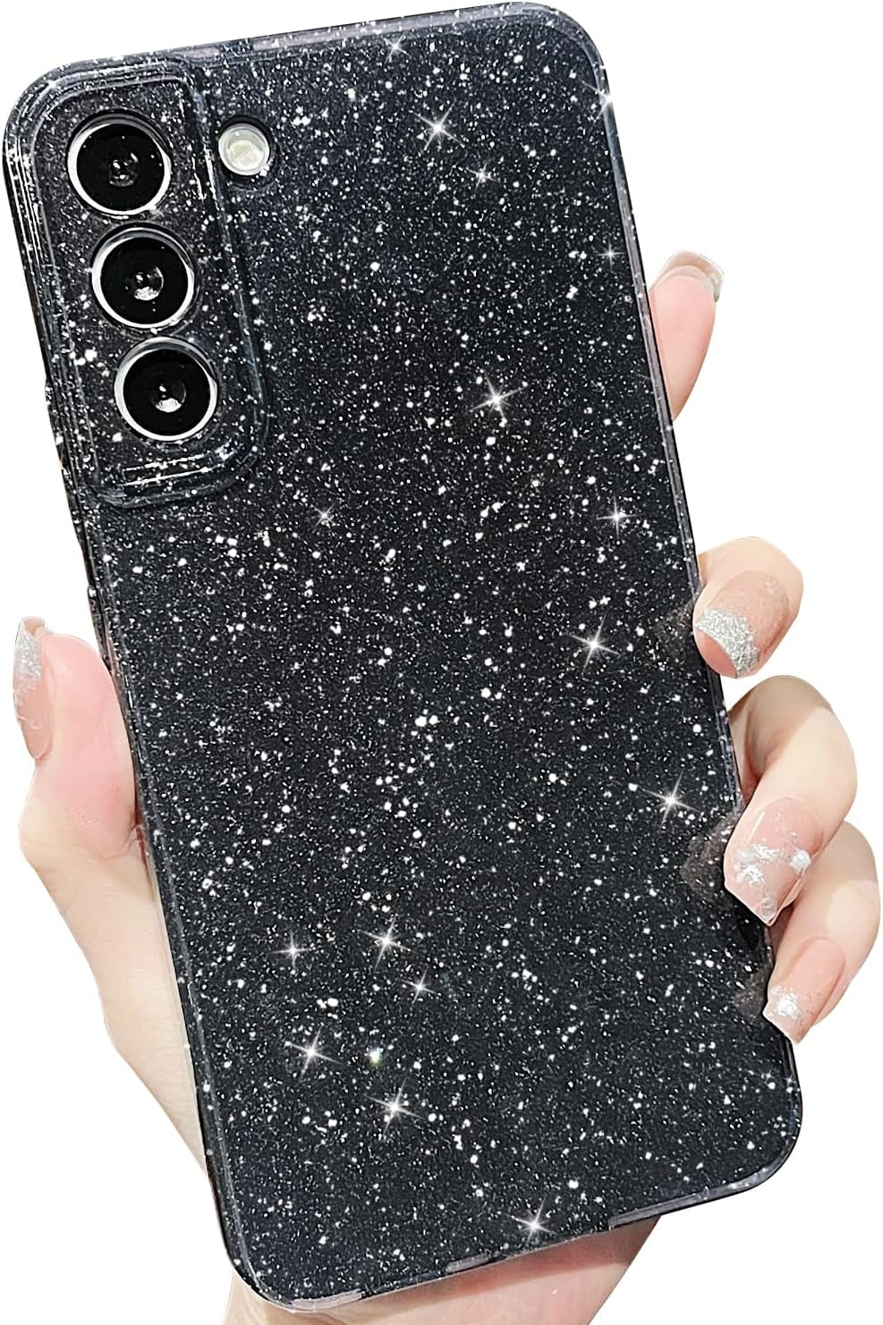 MINSCOSE Compatible with Samsung Galaxy S22 5G Case,Cute Neon Bright Color,Glitter Bling Thin Slim Shockproof Silicone Sparkly Cover for Women Girl for Galaxy S22 6.1 Inch-Mint Green  MINSCOSE Black S22 Plus 