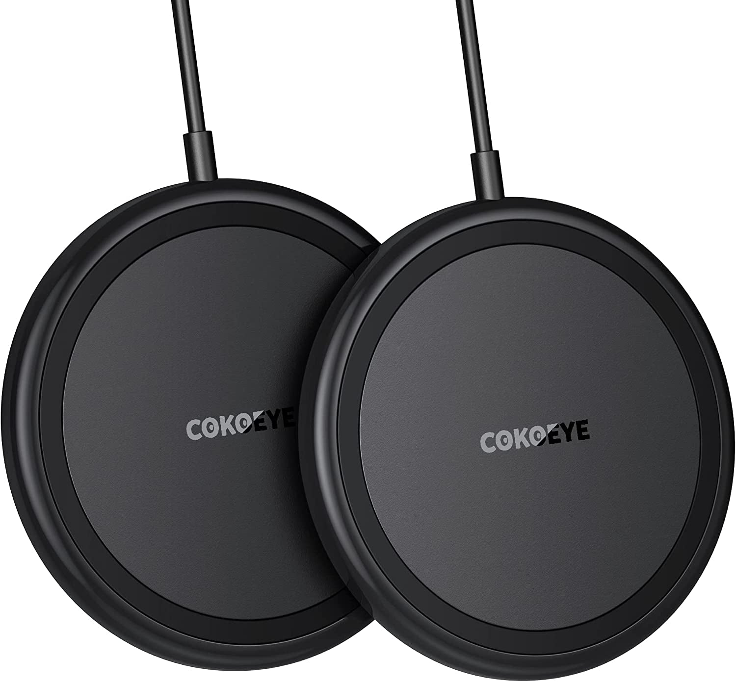 Wireless Charger, 15W Max Fast Wireless Charging Pad 2-Pack Compatible with Iphone 13/13 Pro/13 Mini/13 Promax/12/Se/11/Samsung Galaxy S21/S20/Note 10/Edge Note 20Ultra/S10, Airpods Pro  COKOEYE   