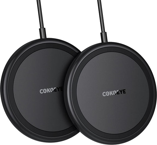 Wireless Charger, 15W Max Fast Wireless Charging Pad 2-Pack Compatible with Iphone 13/13 Pro/13 Mini/13 Promax/12/Se/11/Samsung Galaxy S21/S20/Note 10/Edge Note 20Ultra/S10, Airpods Pro  COKOEYE   