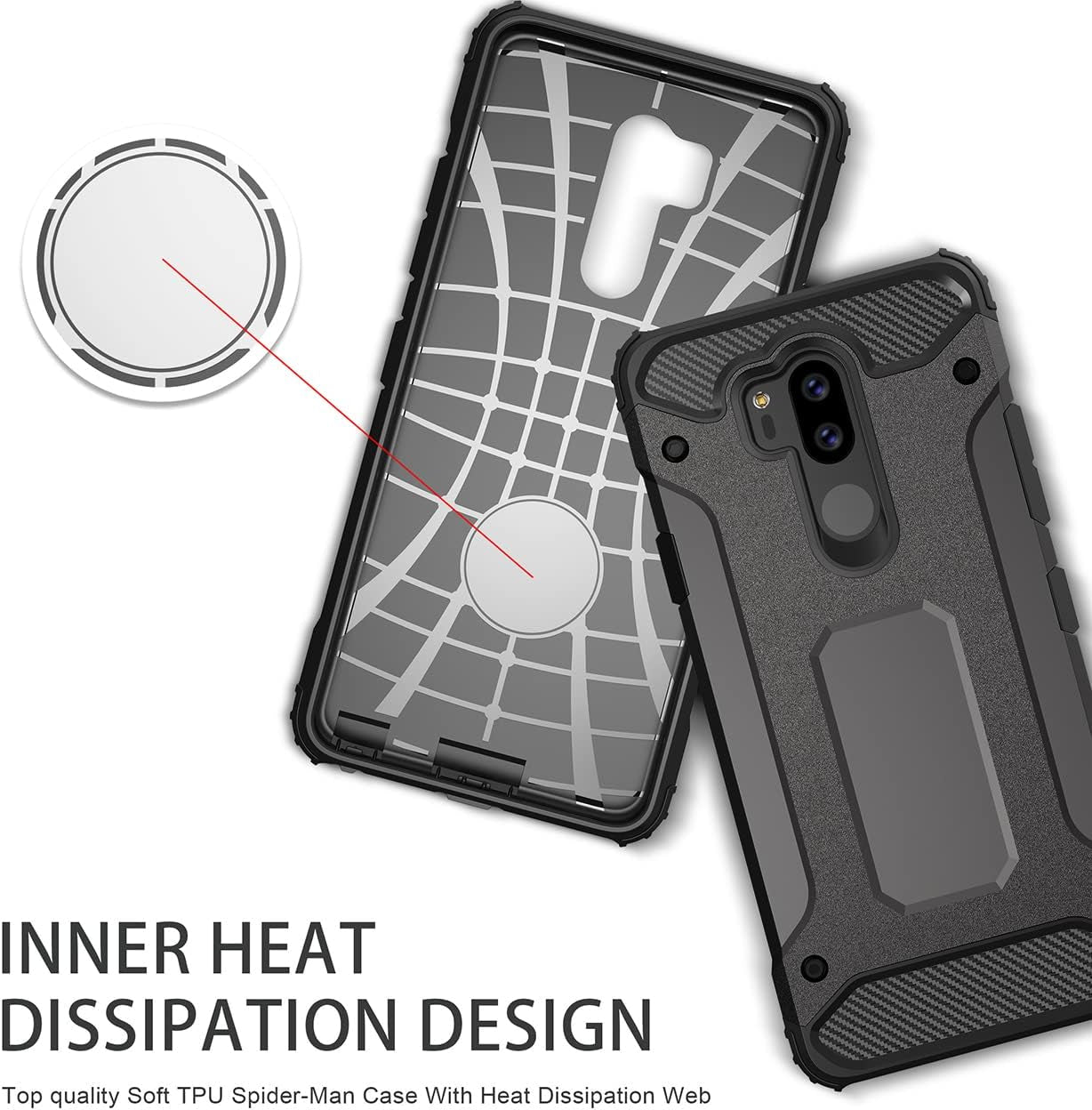 DFTCVBN Phone Case for LG G7/LG G7 Thinq/Lg G7+ Case, Dual Layer Protective Slim Hybrid Cell Phone Cover Shockproof Cases for Lg G7/G7 Thinq/G7Plus Case Black  DFTCVBN   