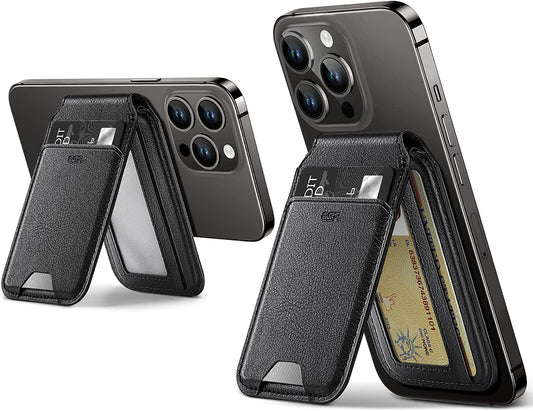 ESR Halolock Vegan Leather Phone Wallet Stand, Magsafe Wallet and Adjustable Stand, Magnetic Wallet Compatible with Iphone 14/13/12 Series, Not Compatible with Iphone 13/12 Mini, 3 Card Holder, Black  Electronic Silk Road Corp   