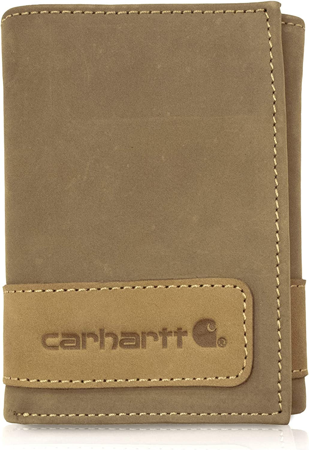 Carhartt Men'S Trifold, Durable Wallets, Available in Leather and Canvas Styles  Signature Products Group (SPG) Two-tone (Brown)  