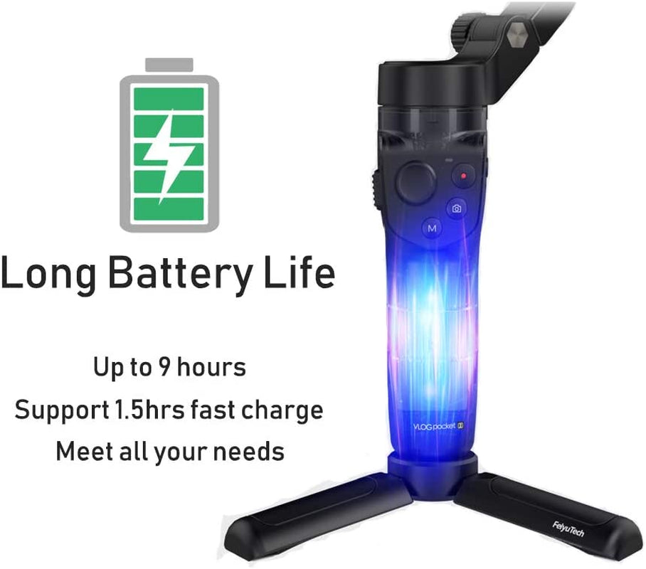 Feiyutech Vlog Pocket 2 Gimbal Stabilizer for Smartphone 3-Axis Foldable for Iphone 12/Mini XR XS Samsung HUAIWEI Xiaomi,Android/Iosapp Vlog Youtube Tiktok,Zoomcontrol,With Tripod,Max 0.55Lb  JZJ Tech   