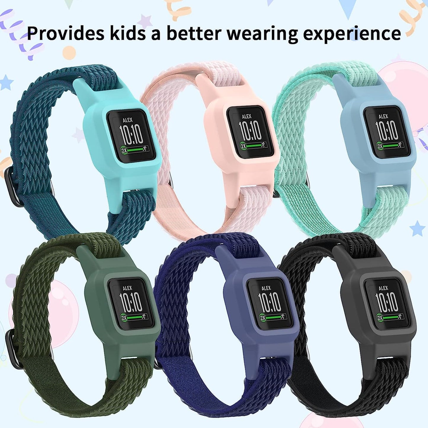 Vanet 3 Pack Compatible with Garmin Vivofit Jr 3 Bands for Kids, Soft Silicone Sport Breathable Bands Adjustable Replacement for Girls Boys  Vanet   
