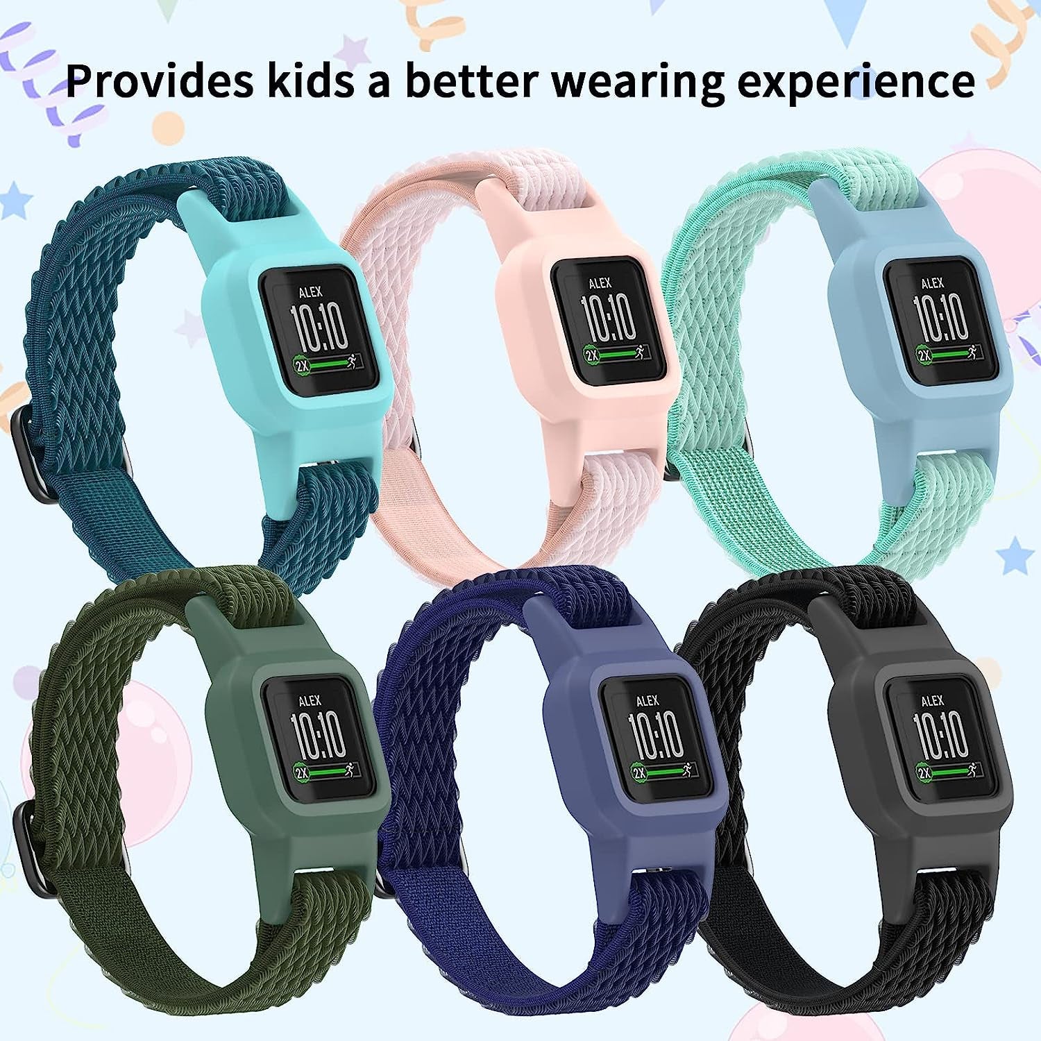 Vanet 3 Pack Compatible with Garmin Vivofit Jr 3 Bands for Kids, Soft Silicone Sport Breathable Bands Adjustable Replacement for Girls Boys  Vanet   