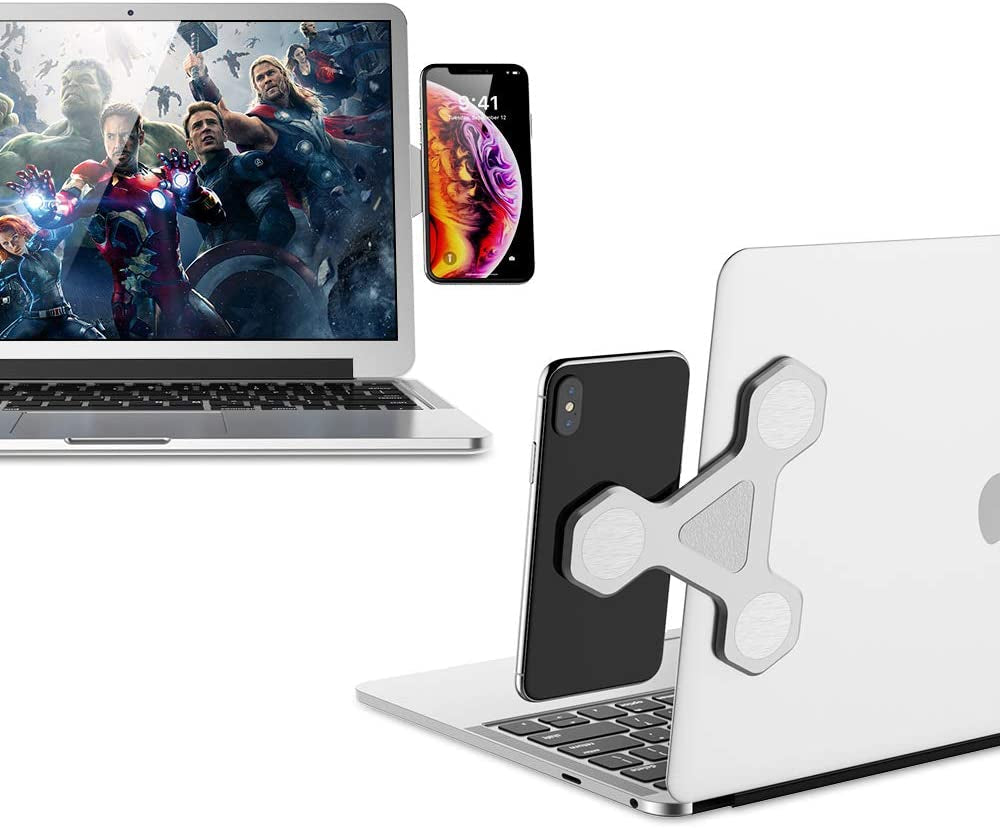 Xcivi Monitor Side Mount Magnetic Bracket Laptop Duo Screen Mount - Mount Your Smartphone to Your Laptop (Sliver)  xcivi   