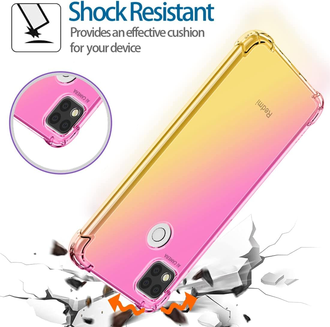 KOARWVC Case for Redmi 9C/Poco C3/Redmi 10A/Redmi 9 Activ Case, Crystal Clear Case Gradient Slim anti Scratch TPU Shockproof Protective Phone Cases Cover for Xiaomi Redmi 9C (Pink/Gold)  KOARWVC   