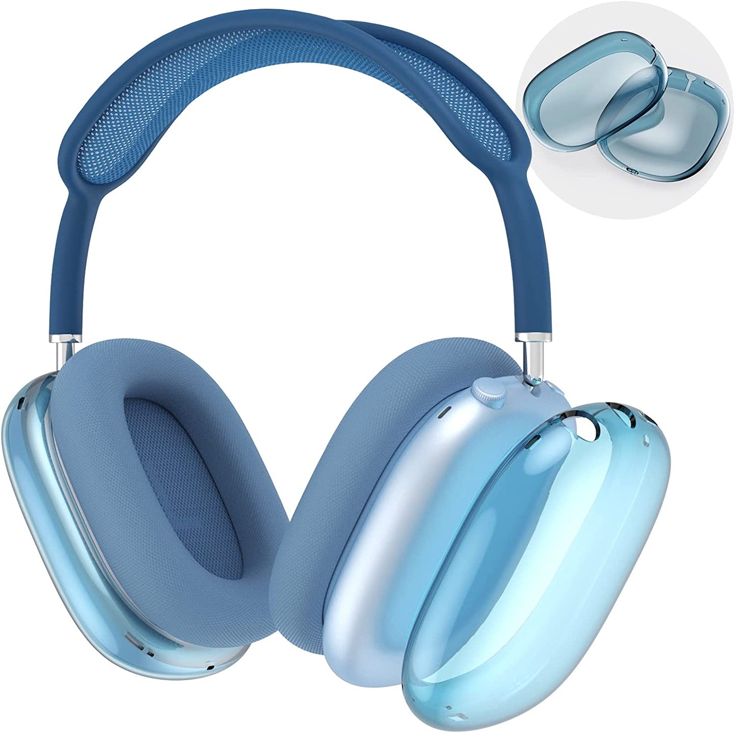 Airpods Max Case, Automatic Sleep Function Protective Headphones Case for Dust and Scratch, Automatic Sleep Function Protective Headphones Case for Dust and Scratch (Black)  CENMASO Clear Blue  