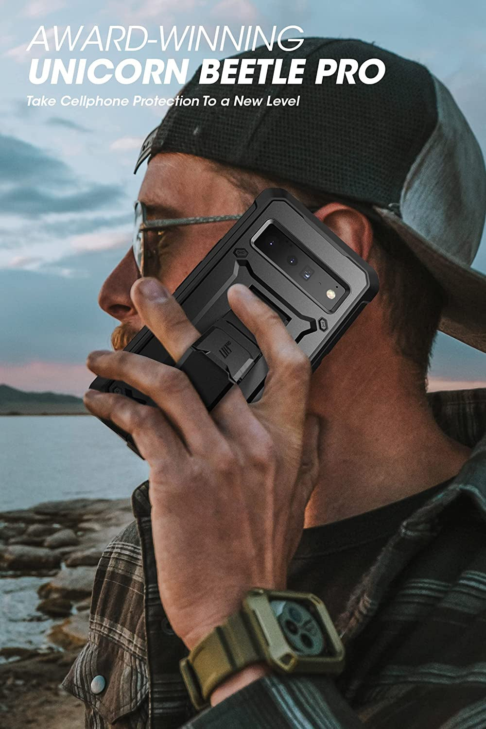 SUPCASE Unicorn Beetle Pro Full-Body Rugged Holster Case with Built-In Screen Protector for Google Pixel 6 Pro (2021), Black  SUPCASE   