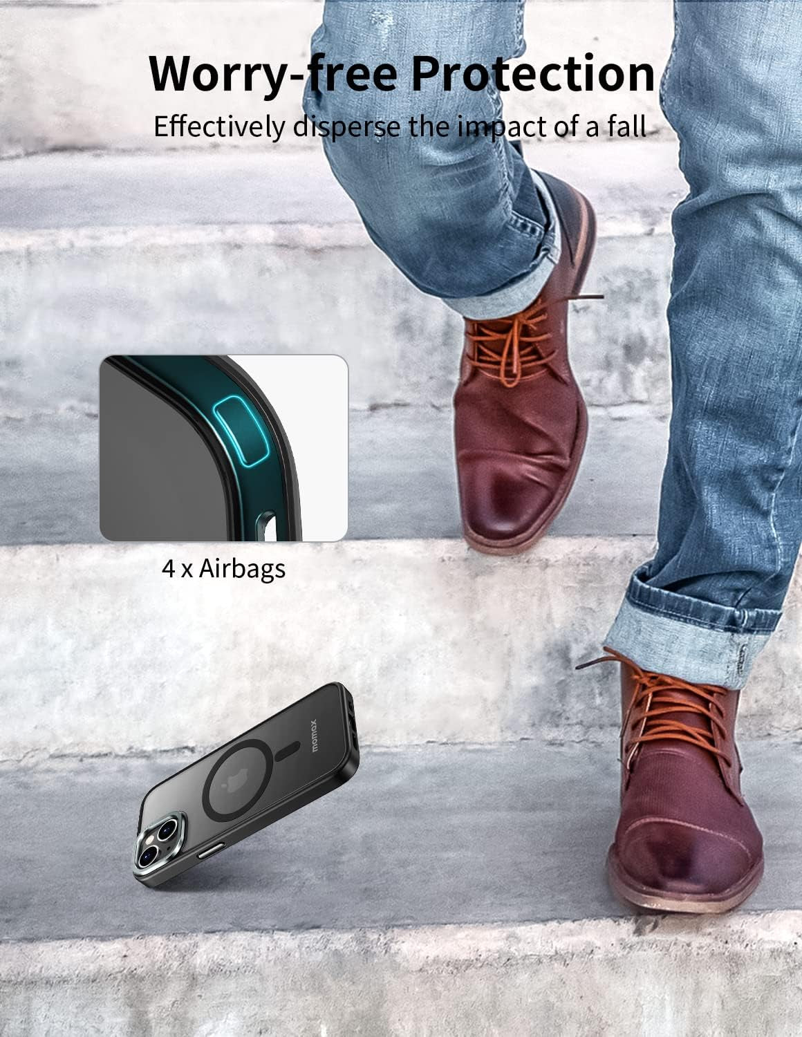 MOMAX Magnetic Phone Case, Translucent Matte Magnet Phone Case with Aluminum Alloy Camera Frame, Shockproof Iphone 14 plus Hybrid Case with Magnet, Compatible with Magsafe Case for Iphone 14 Plus  Momax Technology Ltd.   