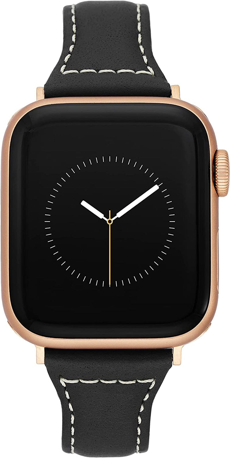 Anne Klein Leather Fashion Band for Apple Watch Secure, Adjustable, Apple Watch Band Replacement, Fits Most Wrists  Anne Klein Black/Rose Gold-Tone 42/44/45/Ultra(49mm) 